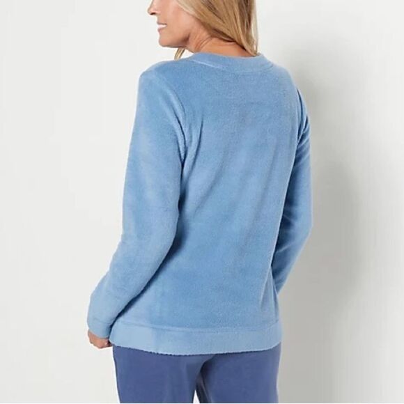 Denim & Co. Comfort Zone Baby Sherpa Crewneck Pullover - Picture 2 of 3